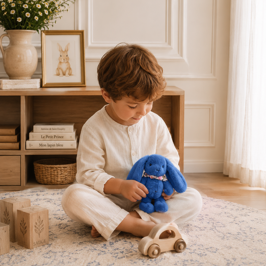 Fleurette Rabbit Blue - Doudou et Compagnie