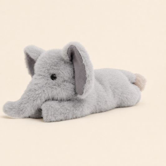 One Love Snuggles Tai Elephant grey plush toy front view
