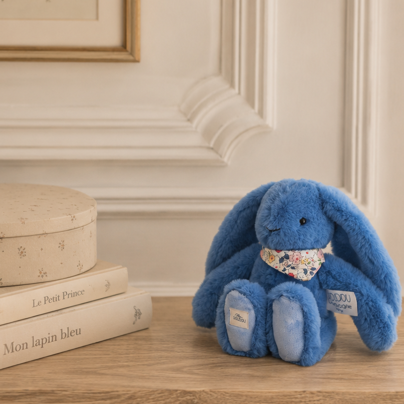 Fleurette Rabbit Blue - Doudou et Compagnie