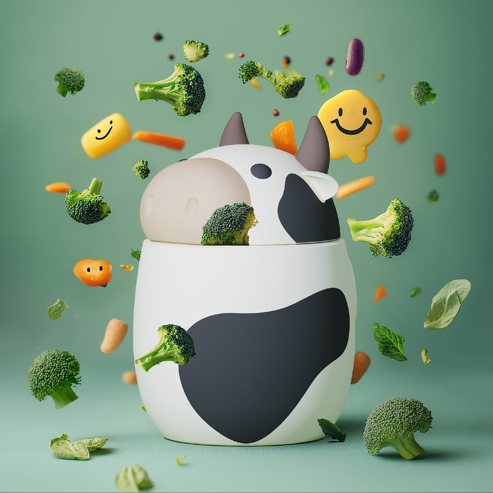Asobu Cow Bestie food container black white silicone cow head lunch South Africa