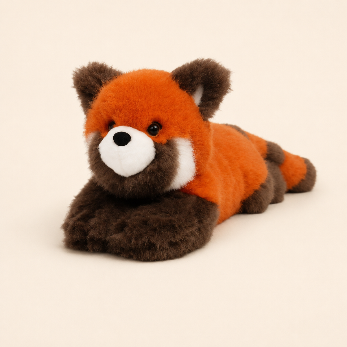One Love Snuggles Rusty red panda plush toy in orange and brown front view