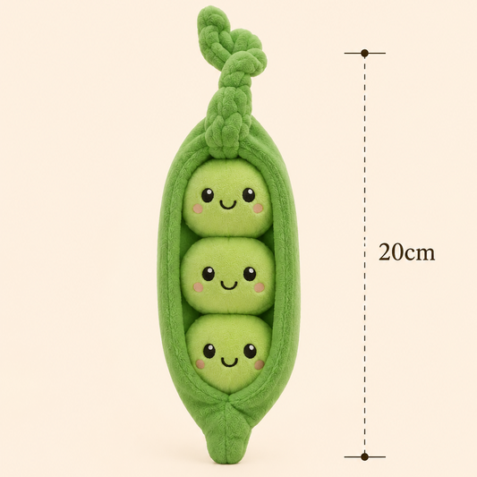 Pea Pod Besitos plush toy with 20cm measurement guide on a soft cream background Plushies South Africa