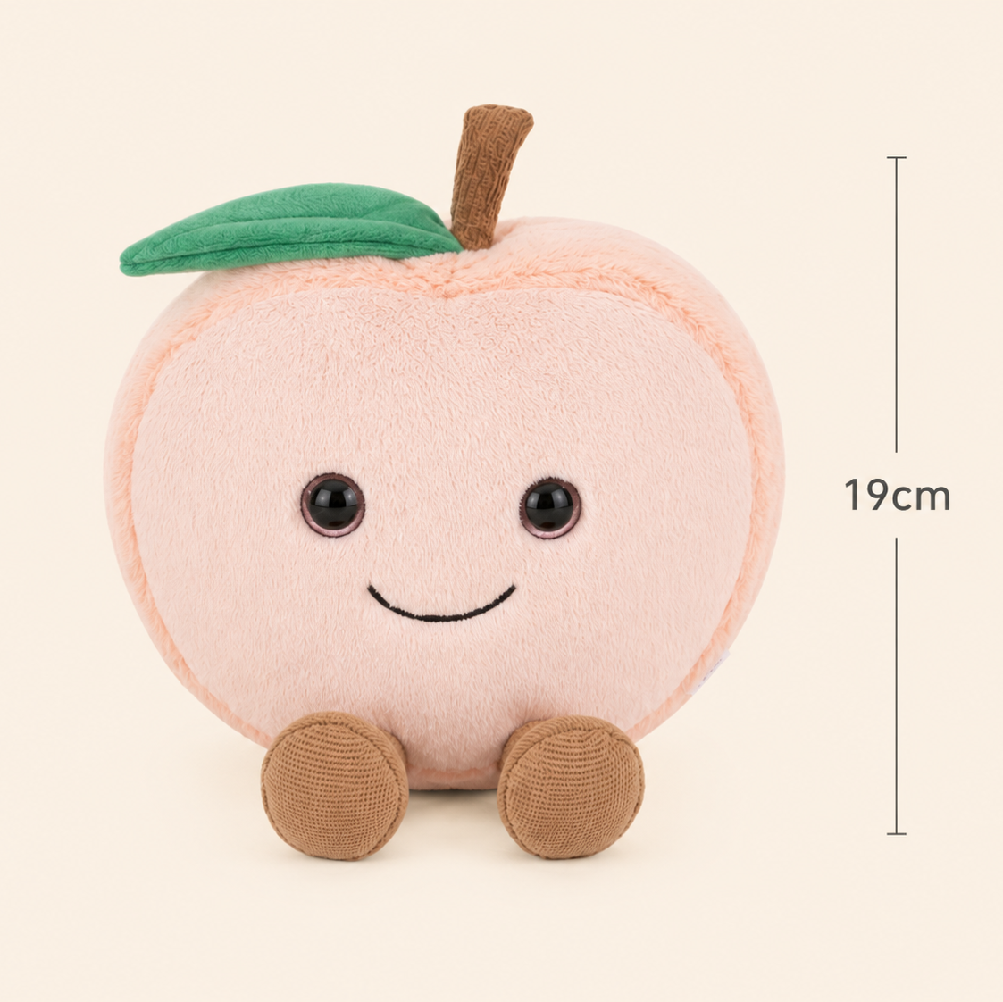 Peach Besitos plush toy with 19cm measurement guide on a soft cream background Plushies South Africa