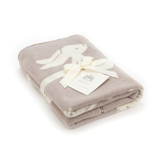bashful bunny blanket beige / 102cm x 76cm / 100% cotton